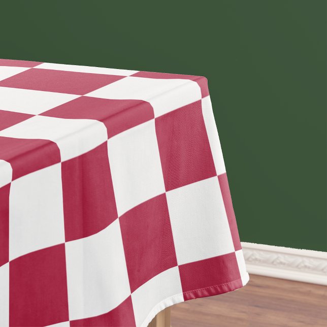 Tabelle für die Gestaltung des hintere Magenta-Mus Tischdecke (Retro Magenta White Checkered Pattern Dining Table Tablecloth)