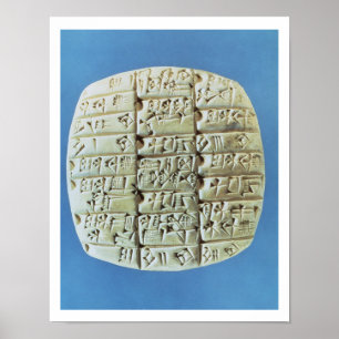 Tabelle mit cuneiform script, c.2400 BC (t Poster