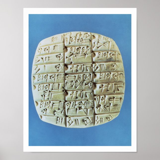 Tabelle mit cuneiform script, c.2400 BC (t Poster (Vorne)