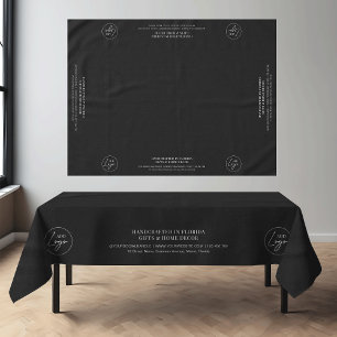Tabelle mit dem Logo für Minimalistische Schwarze Tischdecke