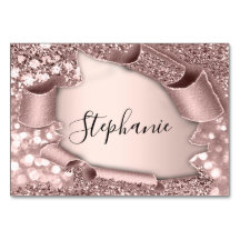 Tabelle Name Tag Rose Glam Glitzer 3D Hochzeitstab