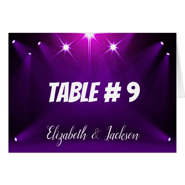Tabelle Nr. 9 Karten - In der Spotlight Hochzeit / (Vorderseite (Horizontal))