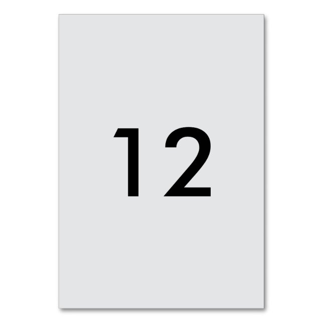 Tabelle Nummer Tischnummer (Vorderseite)