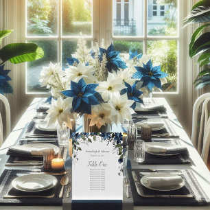 Tabelle Seekarte Poinsettia Blumennagel Blau Sockelschild