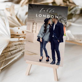 Tabelle und Name des Fotos für das Hochzeitreisezi Tischnummer