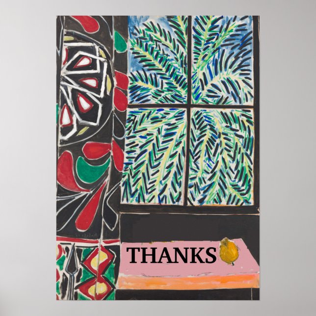 Tabelle unter Fenster, nach Zufriedenheit Poster (Vorne)