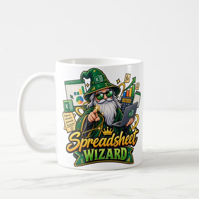 Tabelle-Zauberer-Tasse | Lustige Buchhalter Excel  Kaffeetasse (Links)