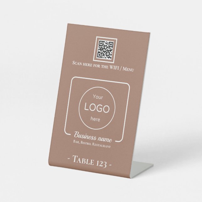 Tabelle Zeichen-Nummer Logo qr code mocha mousse Sockelschild (Vorderseite)