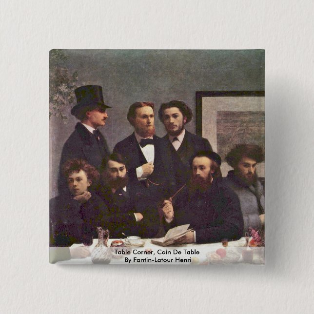 Tabellen-Ecke, Coin De Table By Fantin-Latour Button (Vorderseite)