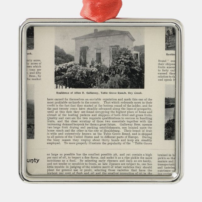 Tabellen-Waldungs-Ranch, Kalifornien Silbernes Ornament (Vorne)