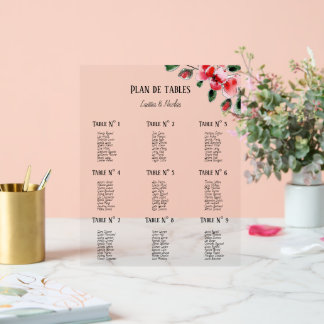 Tabellenebene Acrylschild