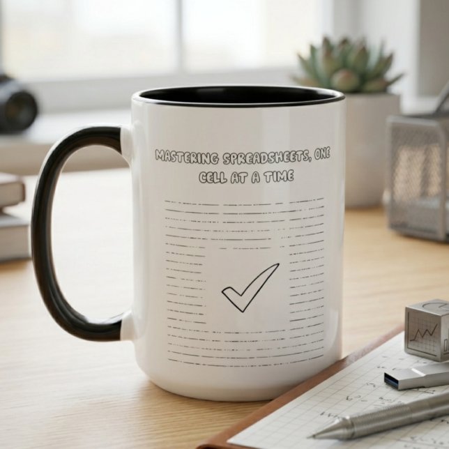 Tabellenkalkulation Meisterschaft Data Analyst Wei Zweifarbige Tasse (Von Creator hochgeladen)