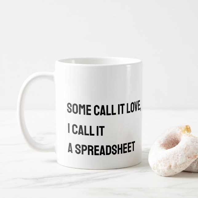 Tabellenkalkulationstabelle Funny Mug Kaffeetasse (Mit Donut)