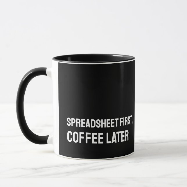 Tabellenkalkulationstabelle Funny Mug Tasse (Links)