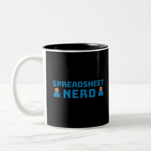 Tabellenkalkulationstabelle Nerd Zwei-Tonen-Kaffee Zweifarbige Tasse