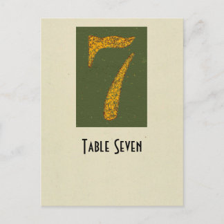 Tabellenkarte der Foto-Zahl 7 Postkarte