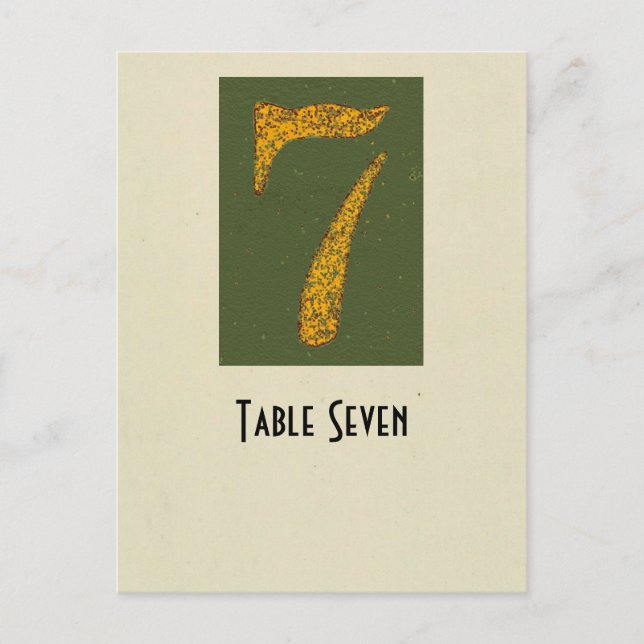 Tabellenkarte der Foto-Zahl 7 Postkarte (Vorderseite)