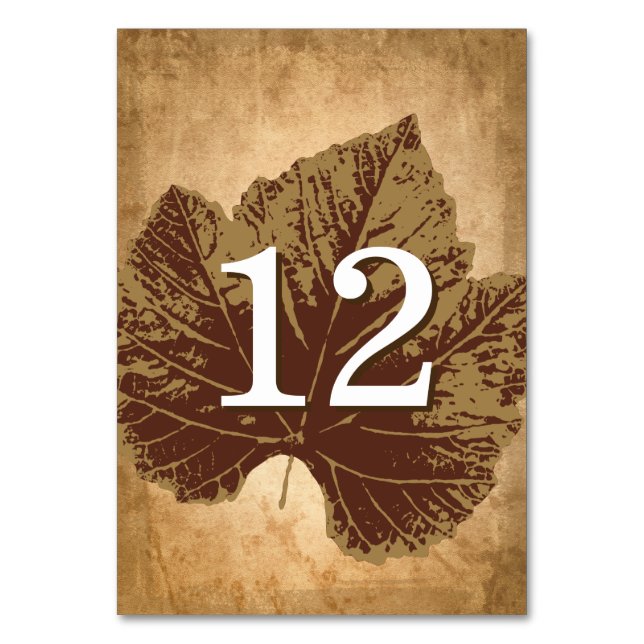 Tabellenkarte für Herbst | Rustikale Hochzeit im H Tischnummer (Vorderseite)