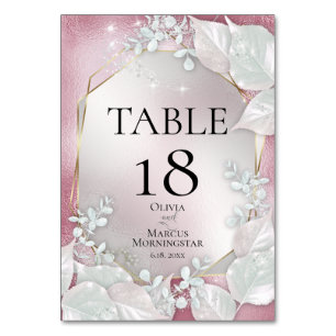 TABELLENNUMMER   Burgunder Perlmutt Schimmer Tischnummer