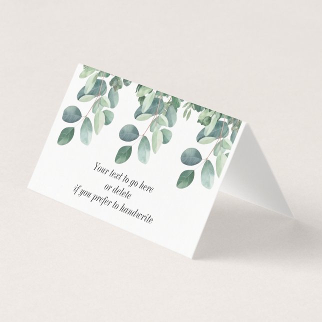 Tabellenplatzierung der Eukalyptus-Blätter mit grü (Vorderseite)