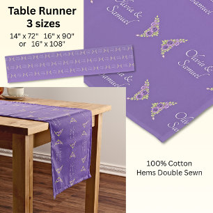 Tabellenrunner Namen hinzufügen Lila Mauve-Blume Kurzer Tischläufer