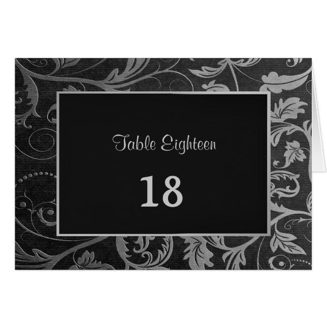 Tabellensitznummer für schwarze und silberne Damas (Vorderseite (Horizontal))