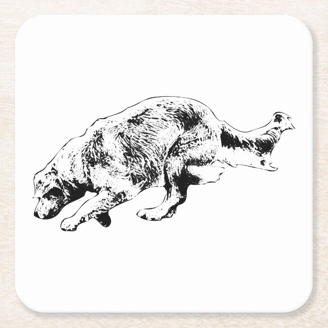 Tabellenspalte: Goldener Snapshot Rechteckiger Pappuntersetzer (Vorderseite)