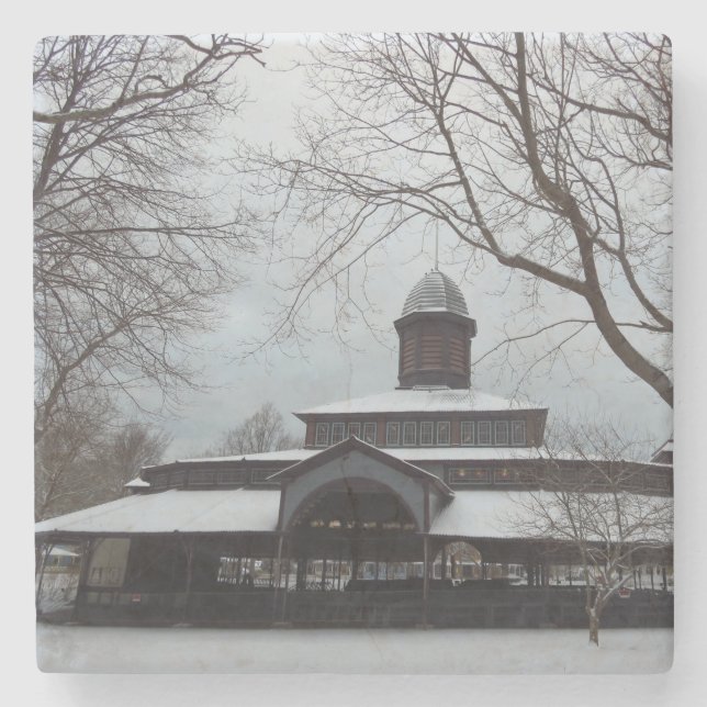 Tabernacle and Snow Gray Skies - Martha's Vineyard Steinuntersetzer (Vorderseite)