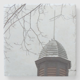 Tabernacle Cross in Snow - Martha's Vineyard Steinuntersetzer