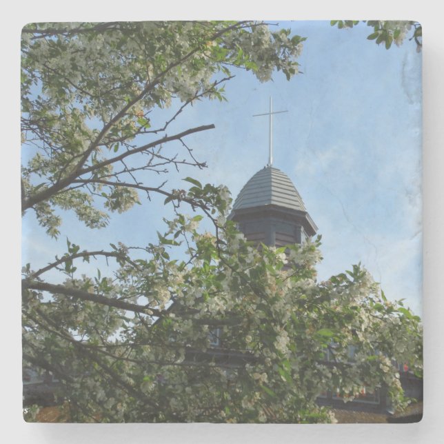 Tabernacle im Frühling - Martha's Vineyard Steinuntersetzer (Vorderseite)