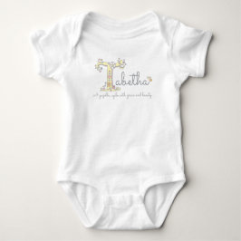 Tabetha Girls Name bedeutet T-Monogramm Herz Baby Strampler