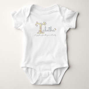 Tabetha Girls Name bedeutet T-Monogramm Herz Baby Strampler