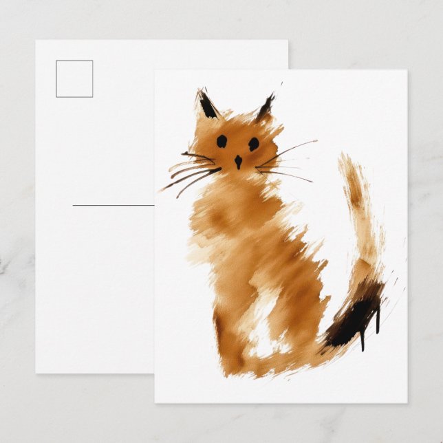 Tabi-Katze Postkarte (Vorne/Hinten)