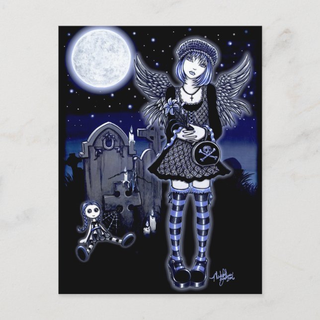 "Tabitha" Gothic Guardian Angel Postcard Postkarte (Vorderseite)