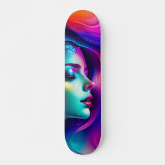Tabla de Skate Cara de Mujer con Múltiples Colores Skateboard