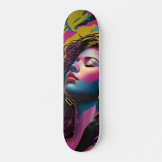 Tabla de Skate Joven Mujer Multicolor Relajada Skateboard