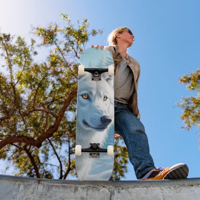 Tabla de Skate Lobo Blanco en Invierno Skateboard (Außenbereich 1)