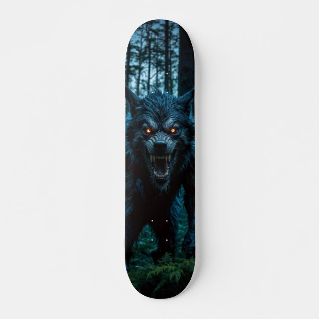 Tabla de Skate Lobo Monstruoso en el Bosque Skateboard (Vorne)