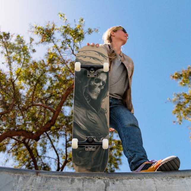 Tabla de Skate Perfil Encapuchado de Esqueleto Skateboard (Außenbereich 1)