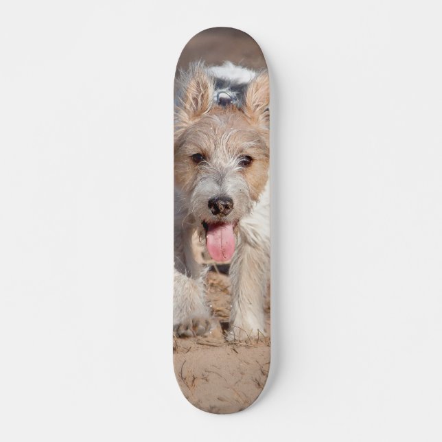 Tabla de Skate Perrito Parson Terrier Feliz Skateboard (Vorne)