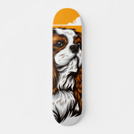 Tabla de Skate Perro de Pelaje Marrón y Blanco Skateboard
