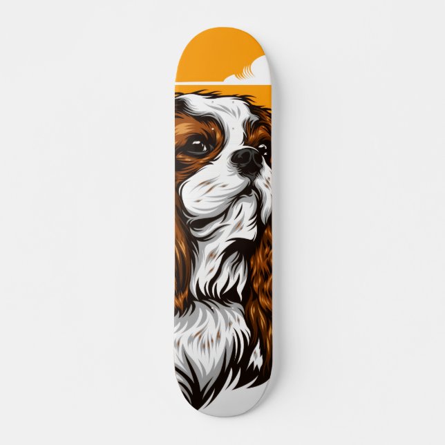 Tabla de Skate Perro de Pelaje Marrón y Blanco  Skateboard (Vorne)
