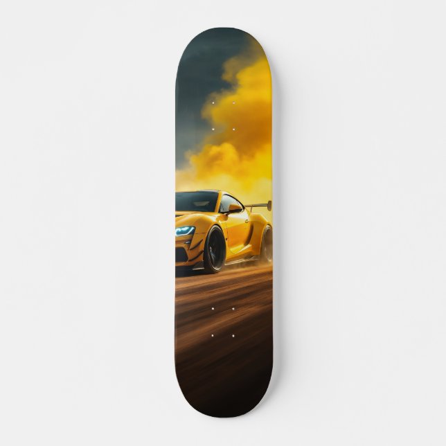 Tabla de Skate Super Coche Amarillo Skateboard (Vorne)