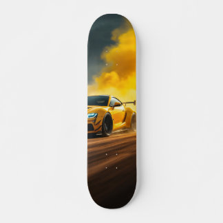 Tabla de Skate Supercoche Amarillo Corriendo Skateboard