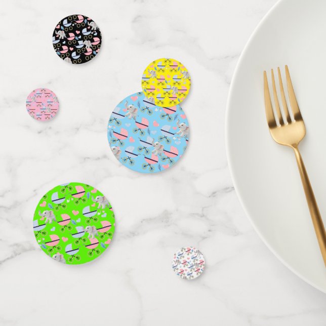 Table Confetti Baby Stroller Stork Hearts Elephant Konfetti (Gruppe)