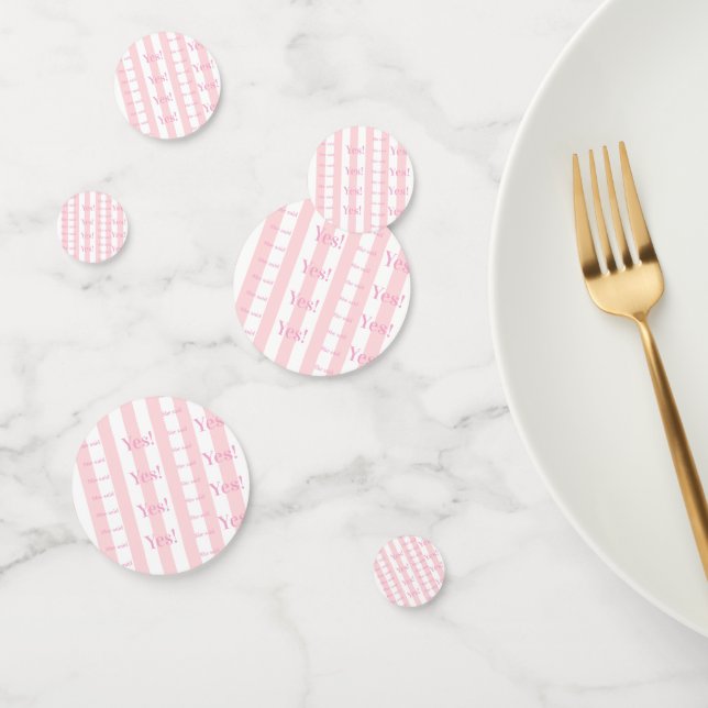 Table Confetti Pink & White Stripe She said Yes! Konfetti (Gruppe)