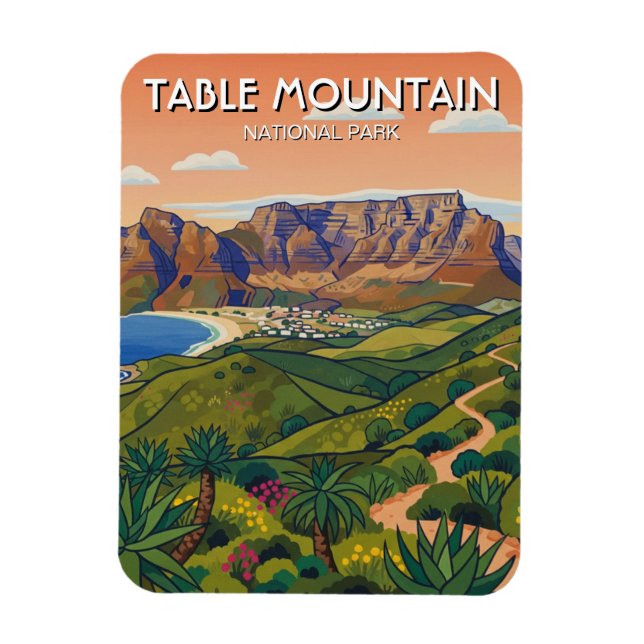 Table Mountain Nationalpark Südafrika Magnet (Vertikal)