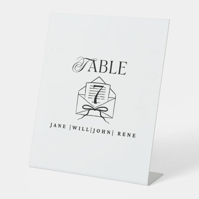  Table Number Sign – Wedding & Event Décor Sockelschild (Vorderseite)