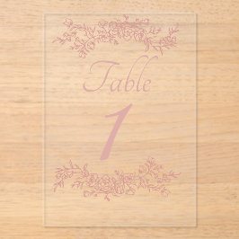 Table Number Simple Minimalist Clear Acryleinladungen
