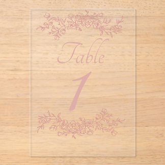 Table Number Simple Minimalist Clear Acryleinladungen